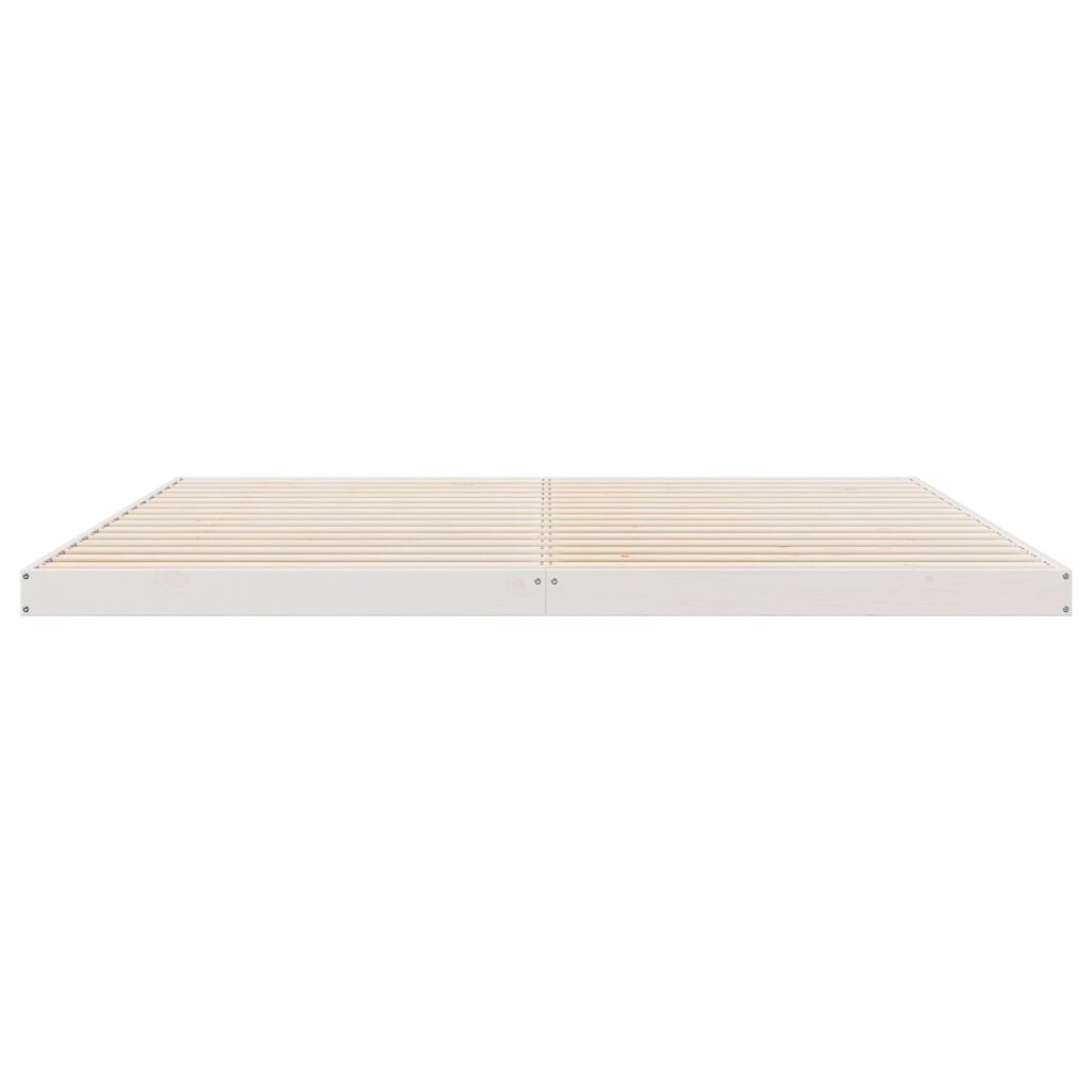 vidaXL Κρεβάτι με πλαίσιο Λευκό 200x220 εκ Μασίφ Ξύλο Πεύκου