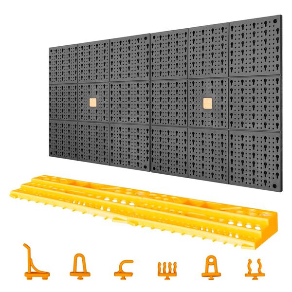 vidaXL Πλάτη Εργαλείων με 50 Γάντζους 500 x 1000 χιλ. Πολυπροπυλένιο