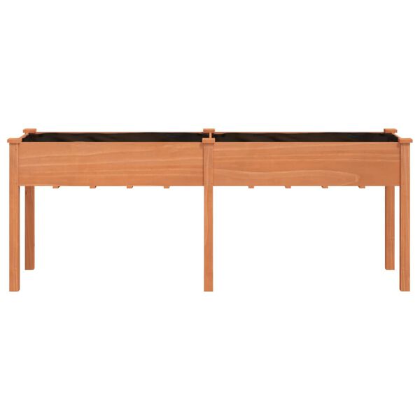 vidaXL Γλάστρα με Επένδυση Καφέ 203x53x76 εκ. από Μασίφ Ξύλο Ελάτης