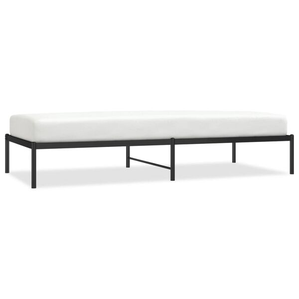 vidaXL Μεταλλικό πλαίσιο κρεβατιού Μαύρο 90x200 cm
