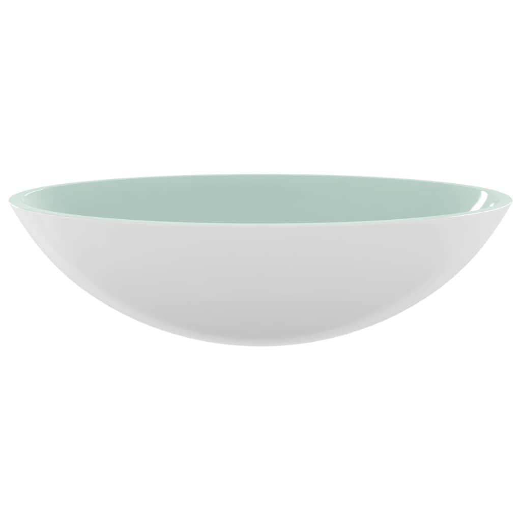 vidaXL Νιπτήρας Λευκός 50 x 37 x 14 εκ. Γυάλινος
