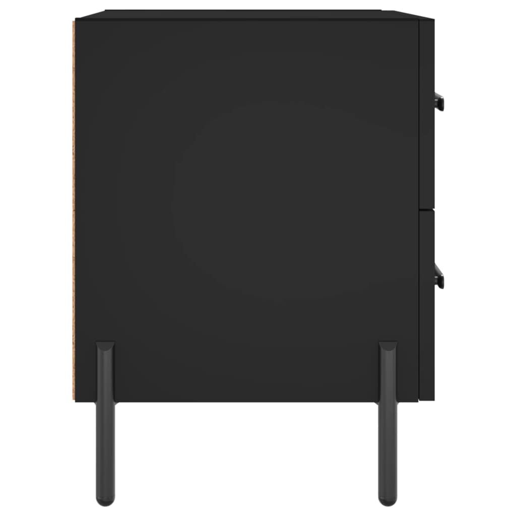 vidaXL Κομοδίνα 2 τεμ. Μαύρα 40 x 35 x 47,5 εκ. από Επεξεργασμένο Ξύλο