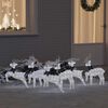 vidaXL LED Ρούντερ 6 pcs Ασημί ύφασμα