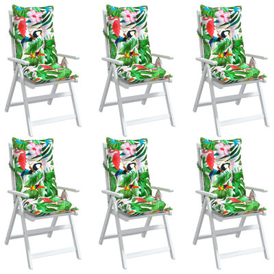 vidaXL Μαξιλάρια Καρέκλας με Ψηλή Πλάτη 6 τεμ. Πολύχρωμα Ύφασμα Oxford