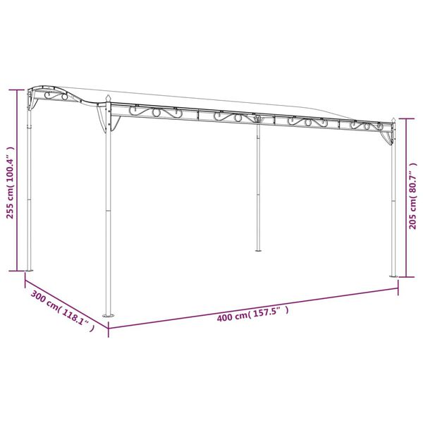 vidaXL Τέντα Ανθρακί 4 x 3 μ. 180 γρ./μ² από Ύφασμα και Ατσάλι