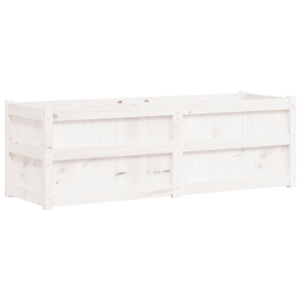vidaXL Ζαρντινιέρα Λευκή 150 x 50 x 50 εκ. από Μασίφ Ξύλο Πεύκου