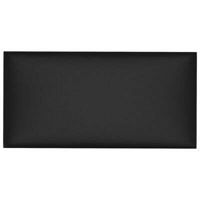 vidaXL Πάνελ Τοίχου 12 τεμ. Μαύρα 30 x 15 εκ. 0,54 μ² Συνθετικό Δέρμα