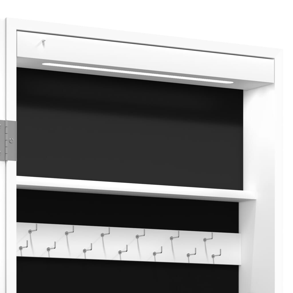 vidaXL Έπιπλο Κοσμημάτων με Καθρέφτη & LED Φώτα Επιδαπέδιο Λευκό