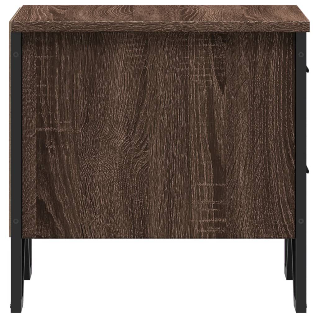 vidaXL Κομοδίνα 2 τεμ. Καφέ Δρυς 40x30x40 εκ. από Επεξεργ. Ξύλο