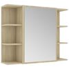 vidaXL Καθρέφτης Μπάνιου Sonoma Δρυς 80 x 20,5 x 64 εκ. από Επεξ. Ξύλο