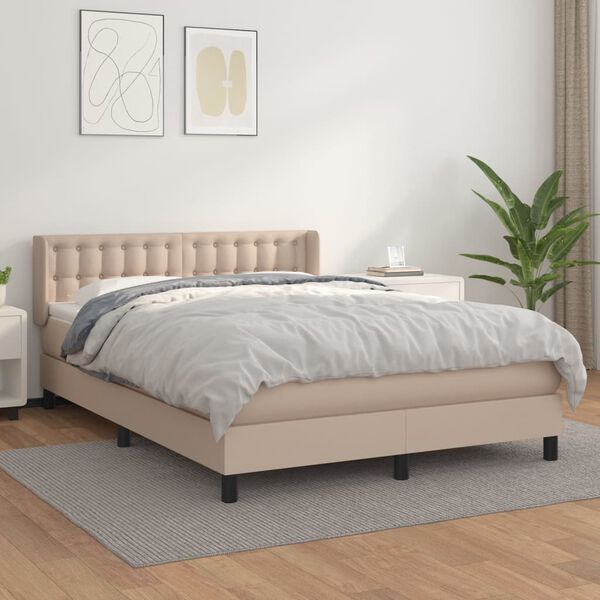 vidaXL &Kappa;&rho;&epsilon;&beta;ά&tau;&iota; Boxspring &mu;&epsilon; &Sigma;&tau;&rho;ώ&mu;&alpha; &Kappa;&alpha;&pi;&omicron;&upsilon;&tau;&sigma;ί&nu;&omicron; 140x200&epsilon;&kappa;.&alpha;&pi;ό &Sigma;&upsilon;&nu;&theta;.&Delta;έ&rho;&mu;&alpha;