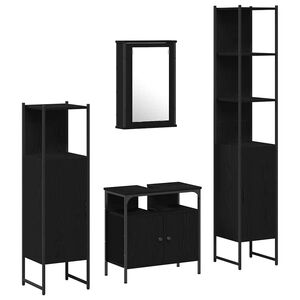 vidaXL &Sigma;&epsilon;&tau; &Epsilon;&pi;ί&pi;&lambda;&omega;&nu; &Mu;&pi;ά&nu;&iota;&omicron;&upsilon; 4 &tau;&mu;&chi;. &Mu;&alpha;ύ&rho;&eta; &Omicron;&xi;&upsilon;ά 33 x 33 x 185,5 &epsilon;&kappa;