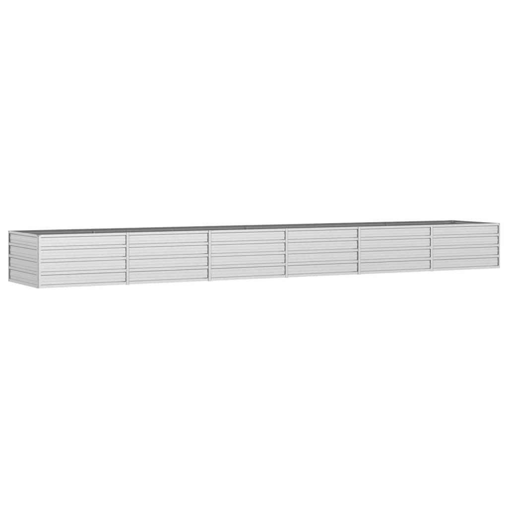 vidaXL Ζαρντινιέρα Υπερυψωμένη Ασημί 480x80x45 εκ. Γαλβανισμ. Χάλυβας