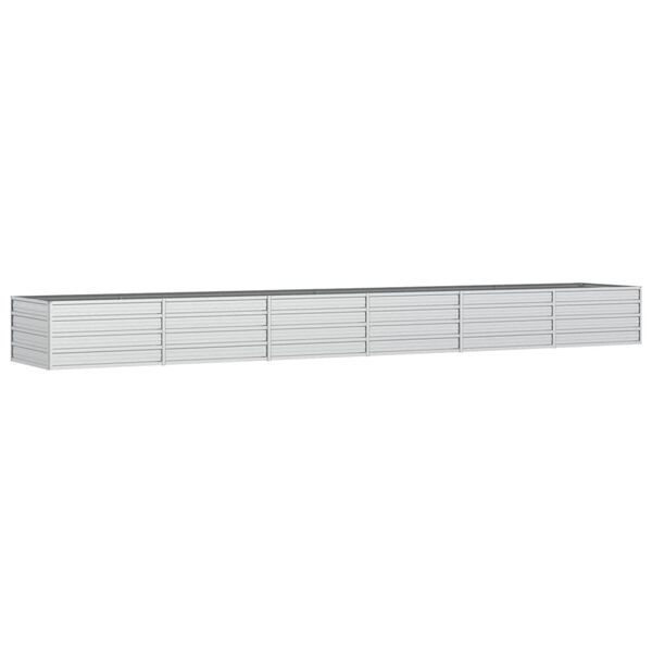 vidaXL Ζαρντινιέρα Υπερυψωμένη Ασημί 480x80x45 εκ. Γαλβανισμ. Χάλυβας