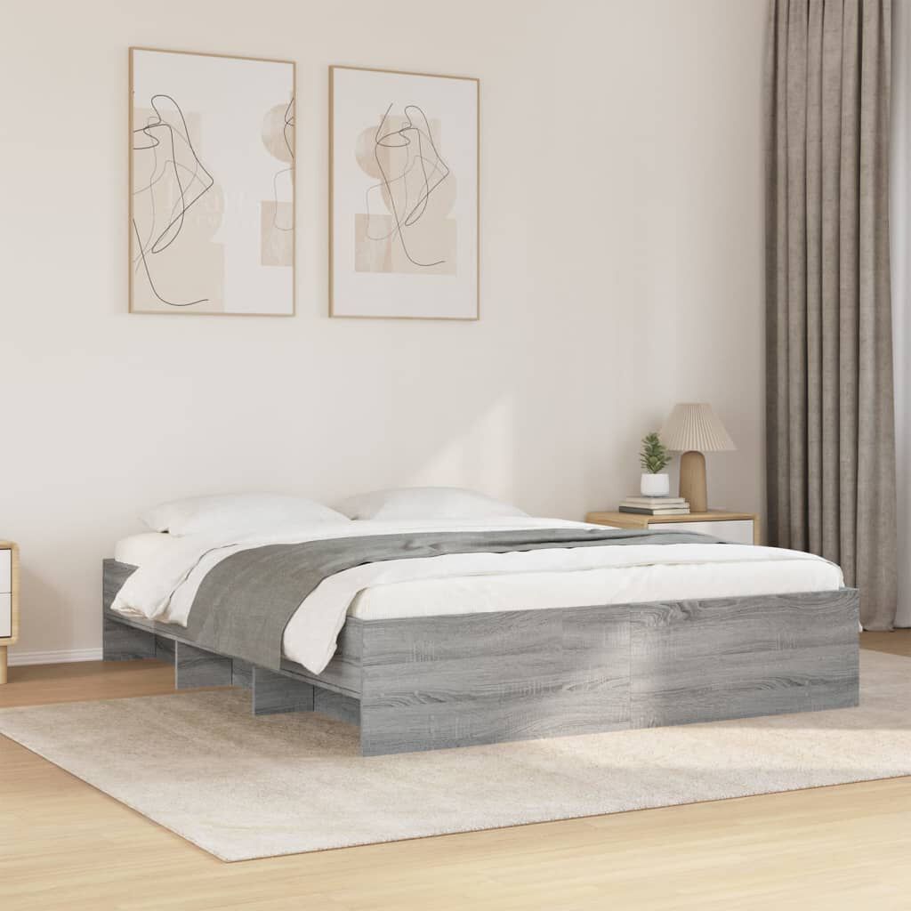 vidaXL Πλαίσιο Κρεβατιού Γκρι Sonoma 150x200 εκ. Επεξεργασμένο Ξύλο
