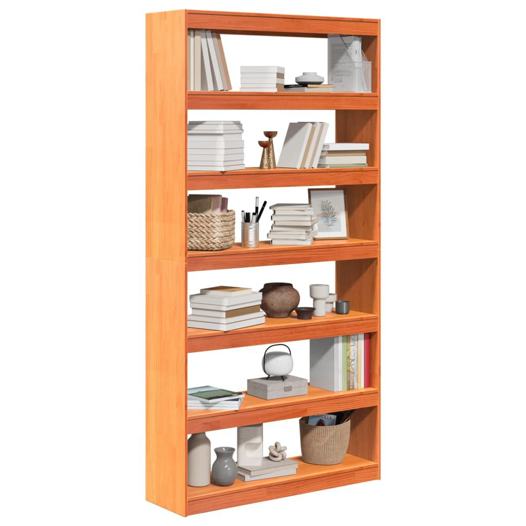vidaXL Βιβλιοθήκη/Διαχωριστικό Χώρου 100x30x199,5 εκ Μασίφ Ξύλο Πεύκου