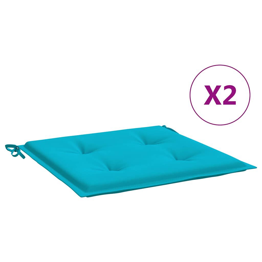 vidaXL Μαξιλάρια Καρέκλας 2 τεμ. Τιρκουάζ 40x40x4 εκ. Υφασμάτινα