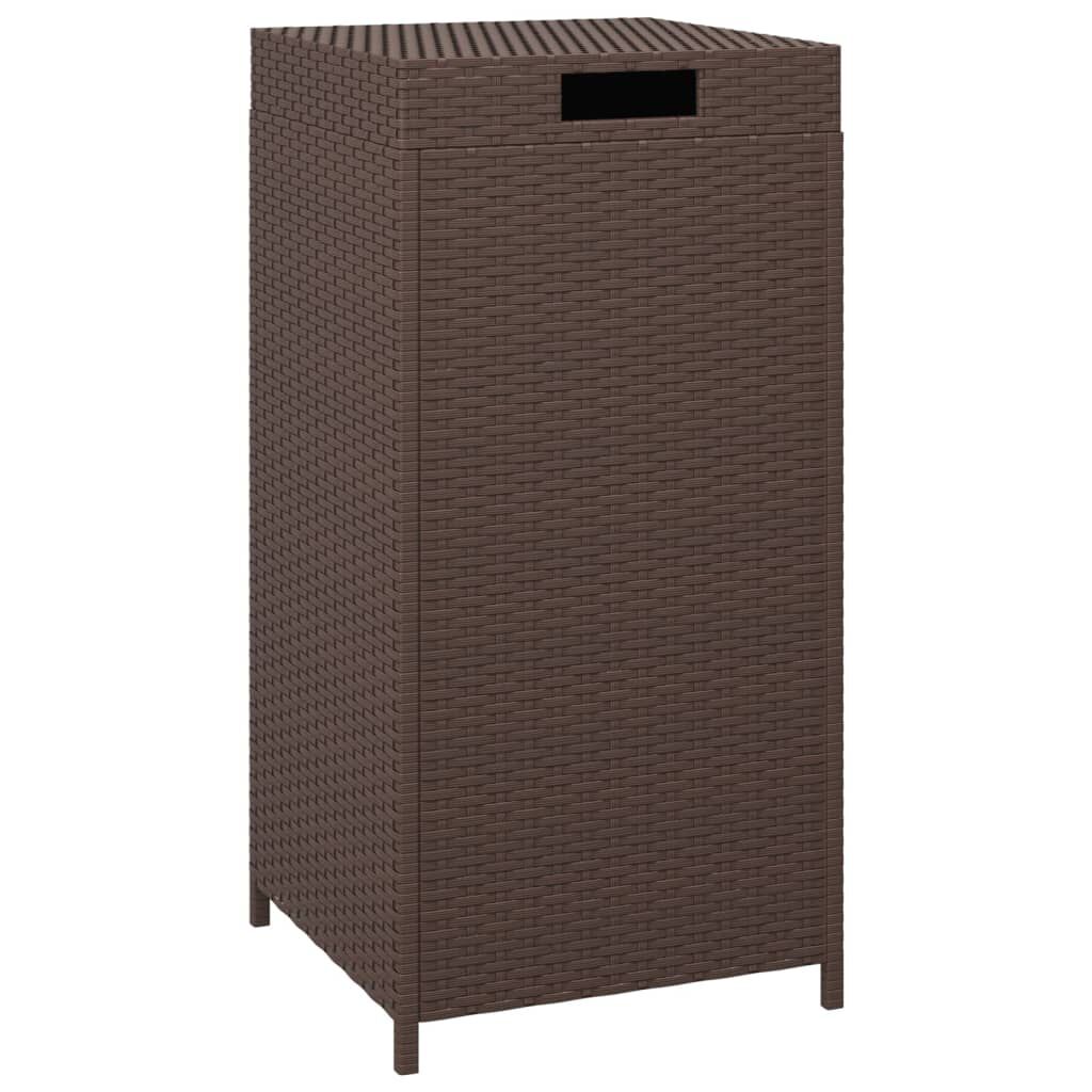vidaXL Κάδος Απορριμάτων Καφέ 40 x 40 x 80 εκ. από Συνθετικό Ρατάν