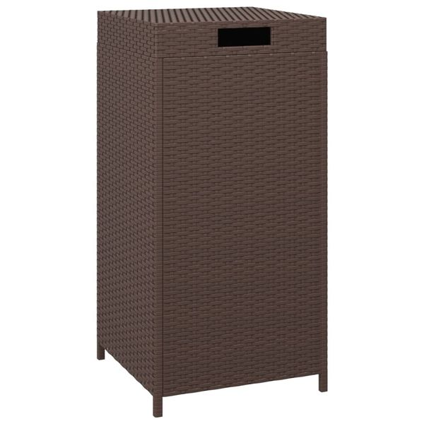 vidaXL Κάδος Απορριμάτων Καφέ 40 x 40 x 80 εκ. από Συνθετικό Ρατάν