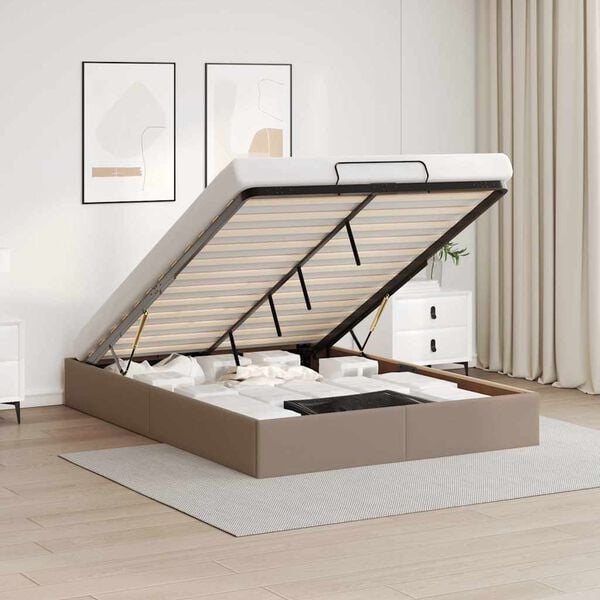 vidaXL Οθωμανικό κρεβάτι χωρίς στρώμα Cappucino 80x200 cm Faux Leather