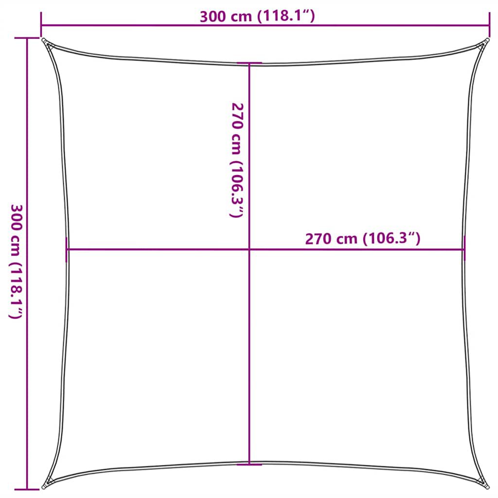 vidaXL Πανί Σκίασης Taupe 3 x 3 μ. από HDPE 160 γρ./μ²