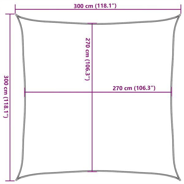 vidaXL Πανί Σκίασης Taupe 3 x 3 μ. από HDPE 160 γρ./μ²
