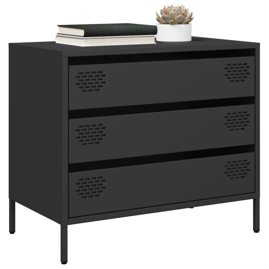 vidaXL Ντουλάπι Μαύρο 68x39x58,5 εκ. από Χάλυβα Ψυχρής Έλασης