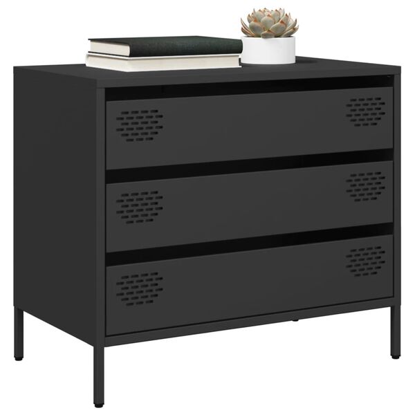 vidaXL Ντουλάπι Μαύρο 68x39x58,5 εκ. από Χάλυβα Ψυχρής Έλασης