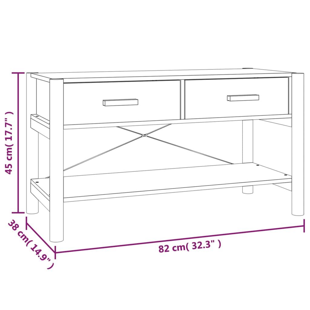 vidaXL Έπιπλο Τηλεόρασης Μαύρο 82 x 38 x 45 εκ. από Επεξεργασμένο Ξύλο