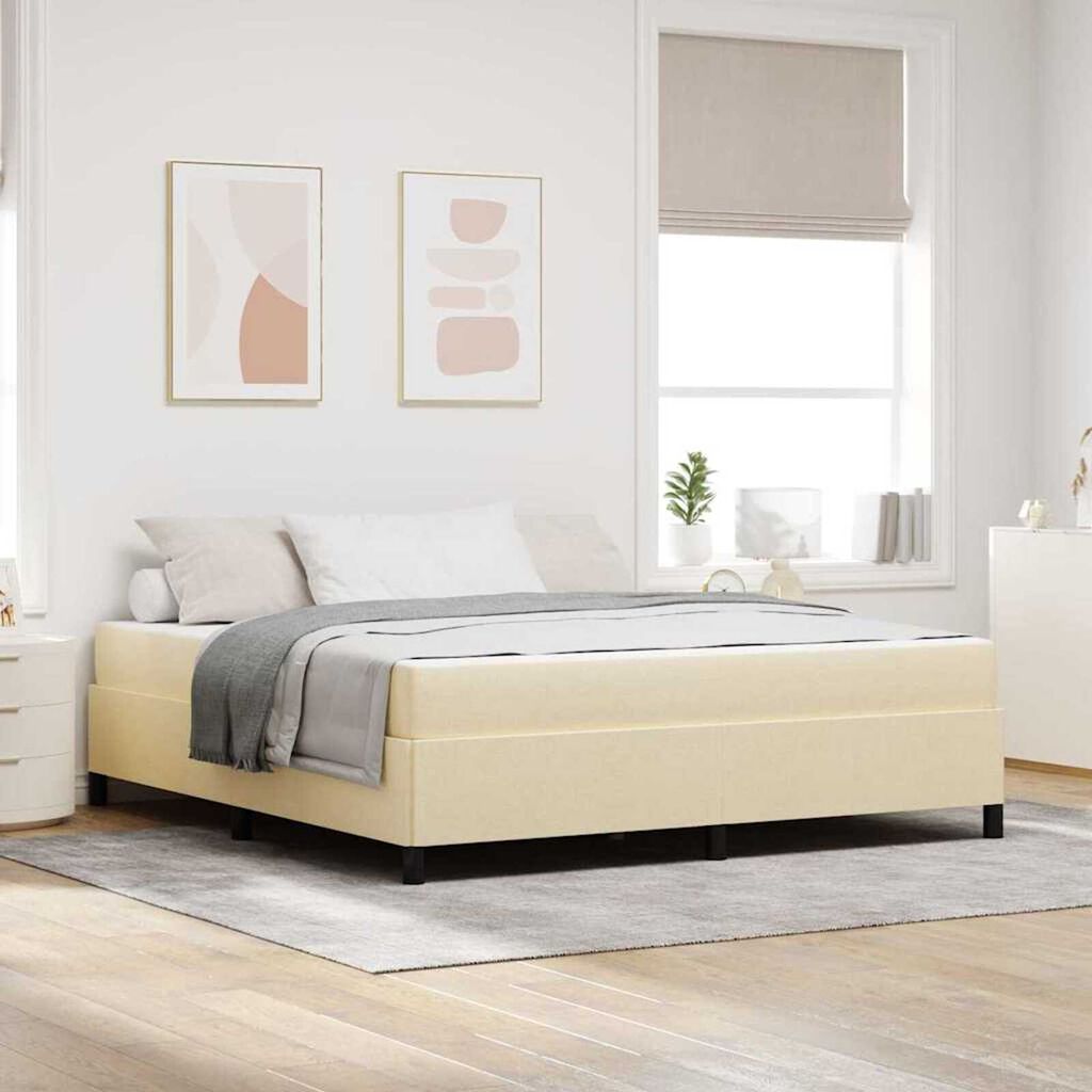 vidaXL Κρεβάτι με ελατήρια Κρέμα 180 x 200 cm