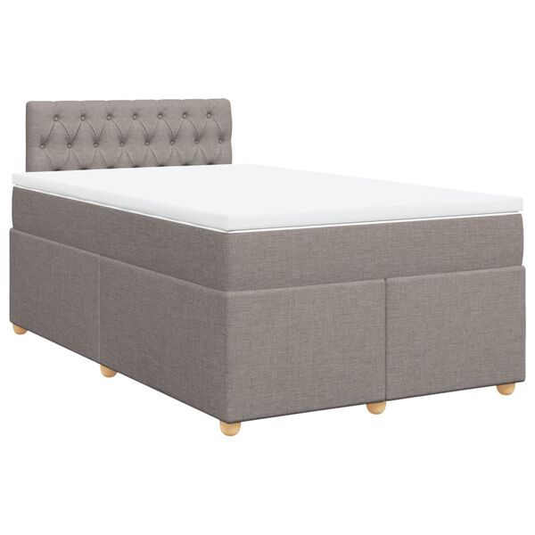 vidaXL Κρεβάτι Boxspring με Στρώμα Taupe 120x190 εκ. Υφασμάτινο