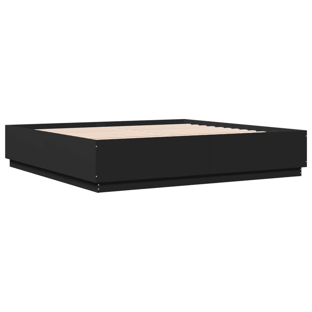 vidaXL Πλαίσιο Κρεβατιού Μαύρο 180 x 200 εκ. από Επεξεργασμένο Ξύλο