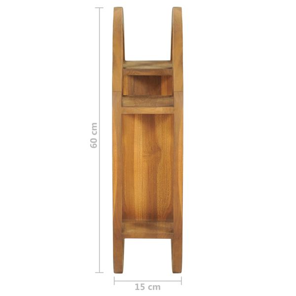 vidaXL Ραφιέρα Τοίχου Σχέδιο Γιν Γιανγκ 60x15x60 εκ. Μασίφ Ξύλο Teak