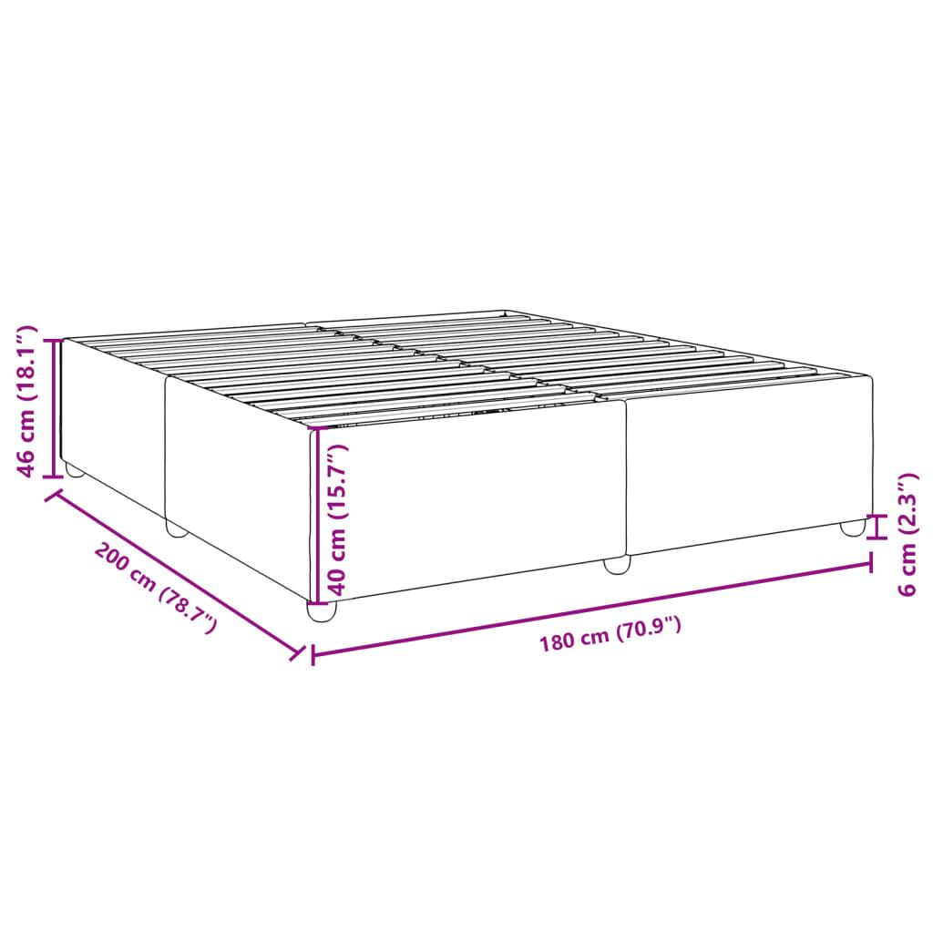 vidaXL Σκελετός Κρεβατιού Χωρίς Στρώμα Κρεμ 180x200 εκ. Υφασμάτινο