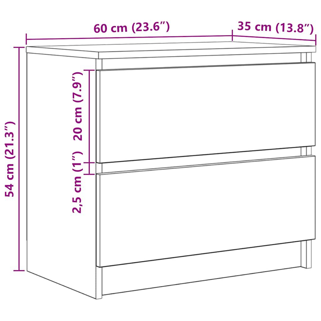 vidaXL Έπιπλο Τηλεόρασης Παλιό Ξύλο 60x35x54 εκ. από Μοριοσανίδα