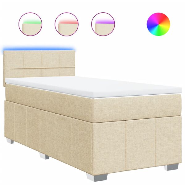 vidaXL &Kappa;&rho;&epsilon;&beta;ά&tau;&iota; Boxspring &mu;&epsilon; &Sigma;&tau;&rho;ώ&mu;&alpha; &Kappa;&rho;&epsilon;&mu; 100 x 200 &epsilon;&kappa;. &Upsilon;&phi;&alpha;&sigma;&mu;ά&tau;&iota;&nu;&omicron;
