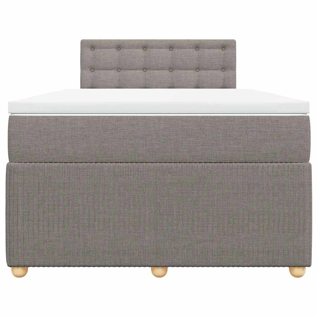 vidaXL Κρεβάτι Boxspring με Στρώμα Taupe 120x190 εκ. Υφασμάτινο