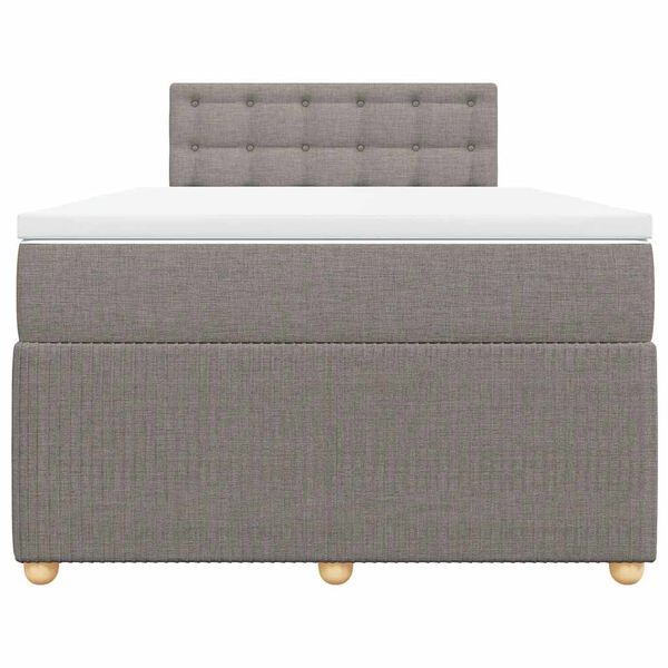 vidaXL Κρεβάτι Boxspring με Στρώμα Taupe 120x190 εκ. Υφασμάτινο