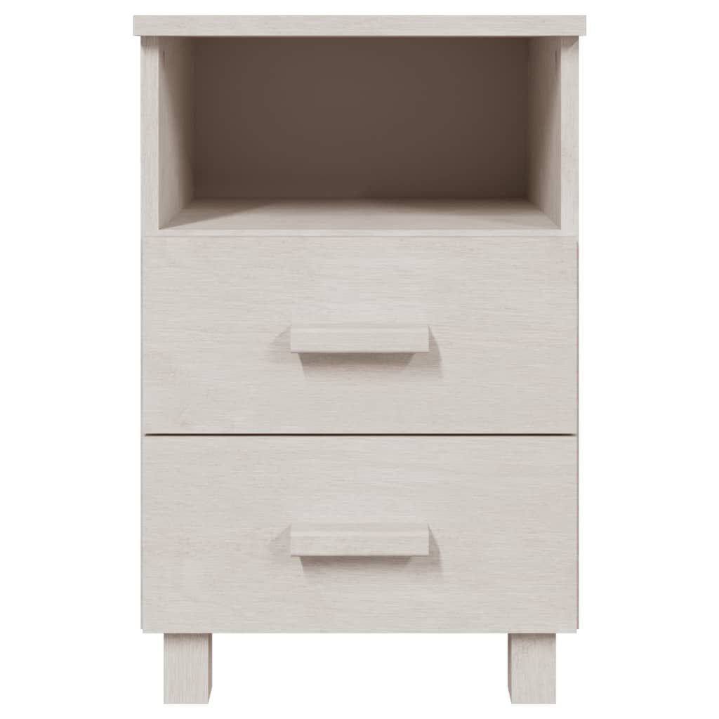 vidaXL Κομοδίνο HAMAR 2 Τεμ. Λευκά 40 x 35 x 62 εκ. Μασίφ Ξύλο Πεύκου