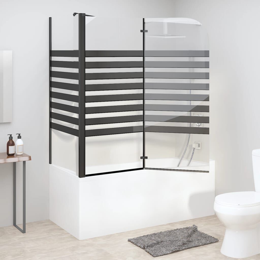 vidaXL Καμπίνα Μπανιέρας Ριγέ 120 x 68 x 130 εκ. από Ψημένο Γυαλί
