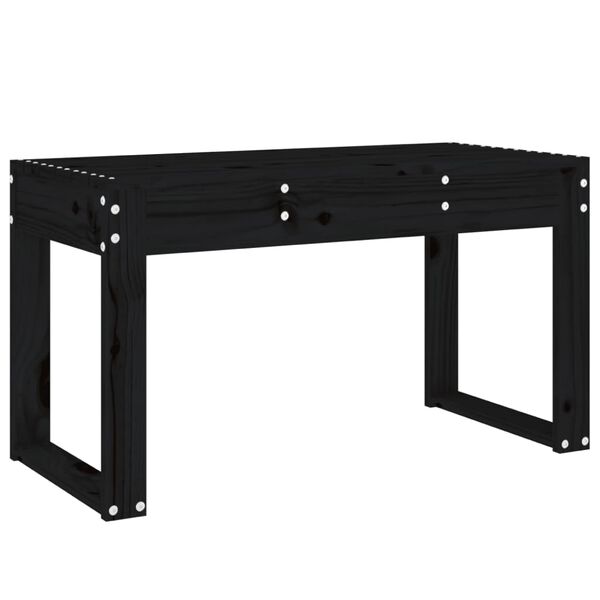 vidaXL Παγκάκι Κήπου Μαύρο 80 x 38 x 45 εκ. από Μασίφ Ξύλο Πεύκου