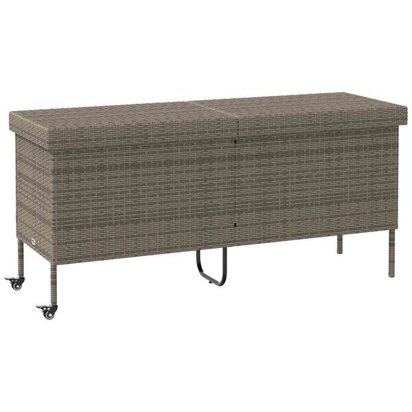 vidaXL Κουτί Αποθήκευσης Κήπου με Ρόδες 160x55x75 εκ. Συνθετικό Ρατάν