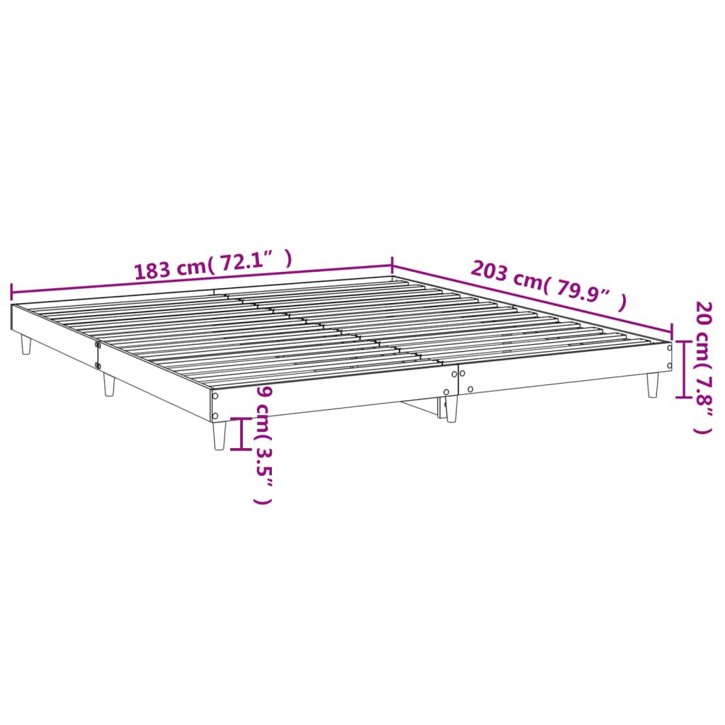 vidaXL Πλαίσιο κρεβατιού χωρίς στρώμα 180x200 εκ. Επεξεργασμένο Ξύλο