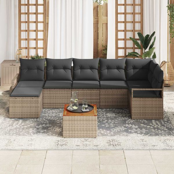 vidaXL Σετ Καναπέ Κήπου 9 pcs Γκρι