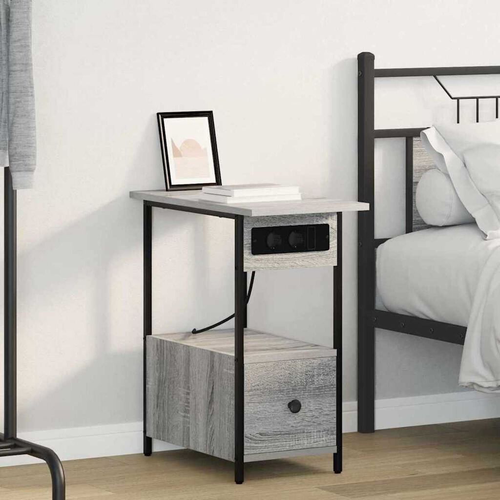 vidaXL Κομοδίνο Γκρι sonoma 60 x 30 x 61 εκ Επεξεργασμένο ξύλο