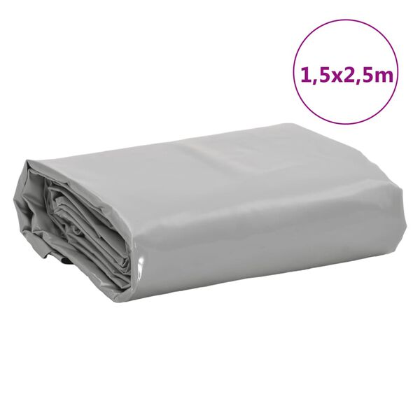 vidaXL Μουσαμάς Γκρι 1,5 x 2,5 μ. 650 γρ./μ²