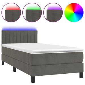 vidaXL &Kappa;&rho;&epsilon;&beta;ά&tau;&iota; Boxspring &mu;&epsilon; &Sigma;&tau;&rho;ώ&mu;&alpha; & LED &Sigma;&kappa;. &Gamma;&kappa;&rho;&iota; 90x200 &epsilon;&kappa;. &Beta;&epsilon;&lambda;&omicron;ύ&delta;&iota;&nu;&omicron;