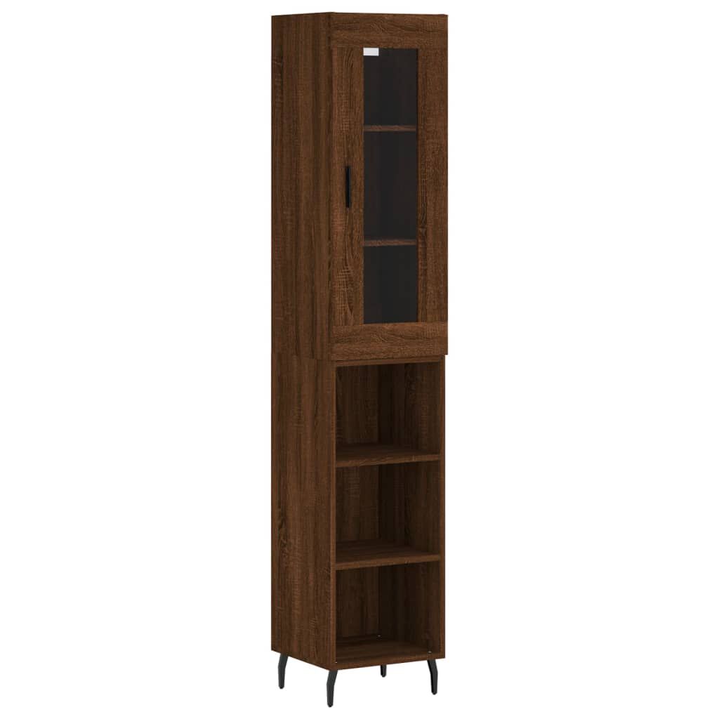 vidaXL Ντουλάπι Καφέ Δρυς 34,5 x 34 x 180 εκ. από Επεξεργασμένο Ξύλο