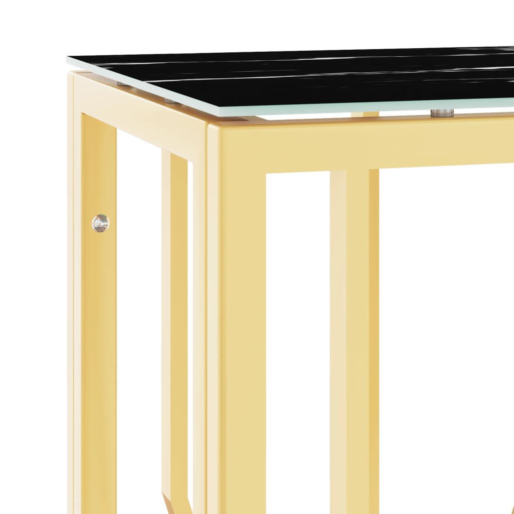 vidaXL Τραπέζι Κονσόλα Χρυσό 70x30x70 εκ. Ανοξείδωτο Ατσάλι και Γυαλί