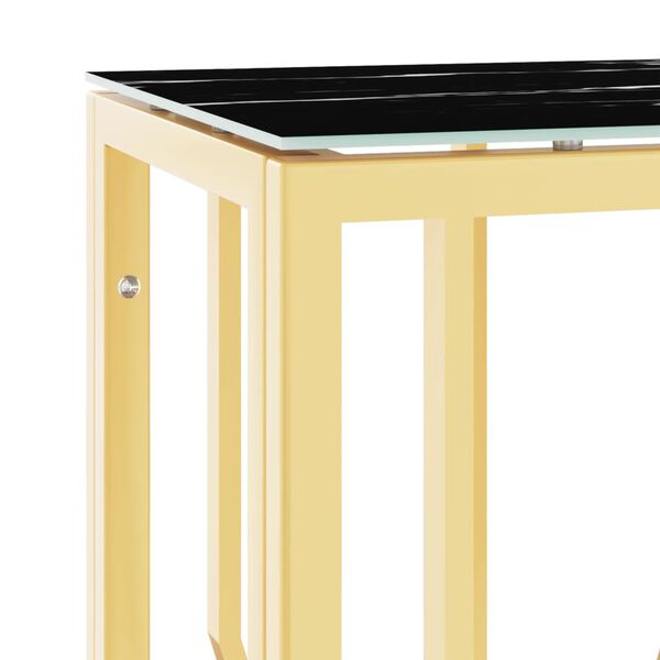 vidaXL Τραπέζι Κονσόλα Χρυσό 70x30x70 εκ. Ανοξείδωτο Ατσάλι και Γυαλί